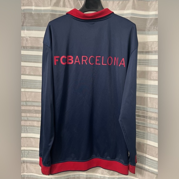 FC Barcelona Full Zip Track Navy Blue Jacket - Picture 2 of 15